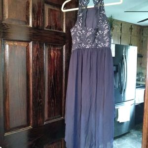 Navy womens knee length dress